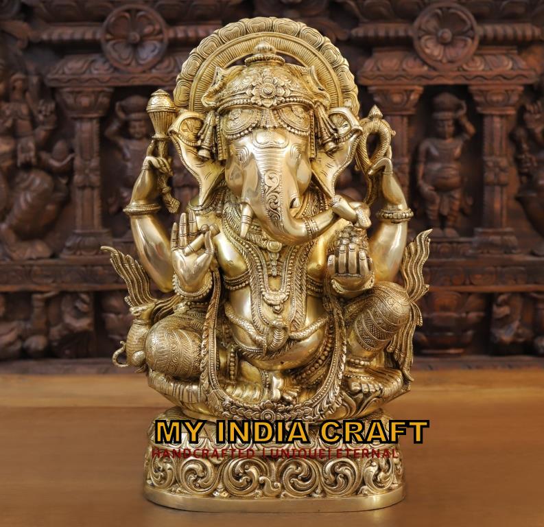 20.5" Ganesh statue brass