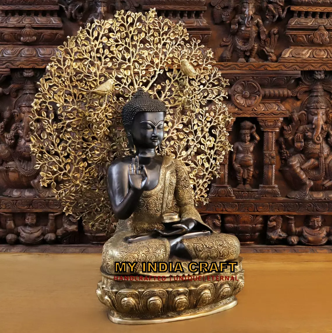 30" Buddha statue under tree
