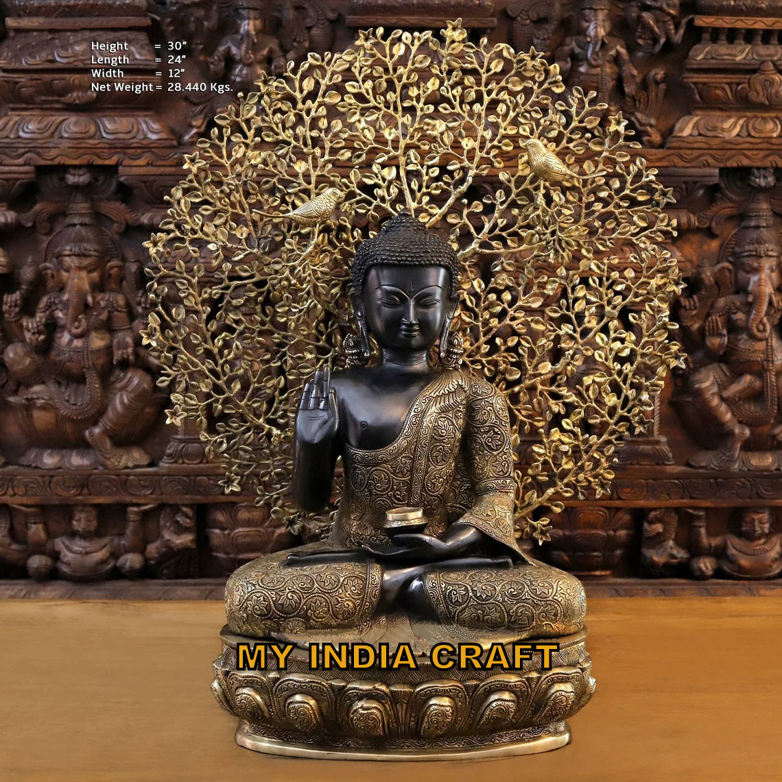 30" Buddha statue under tree