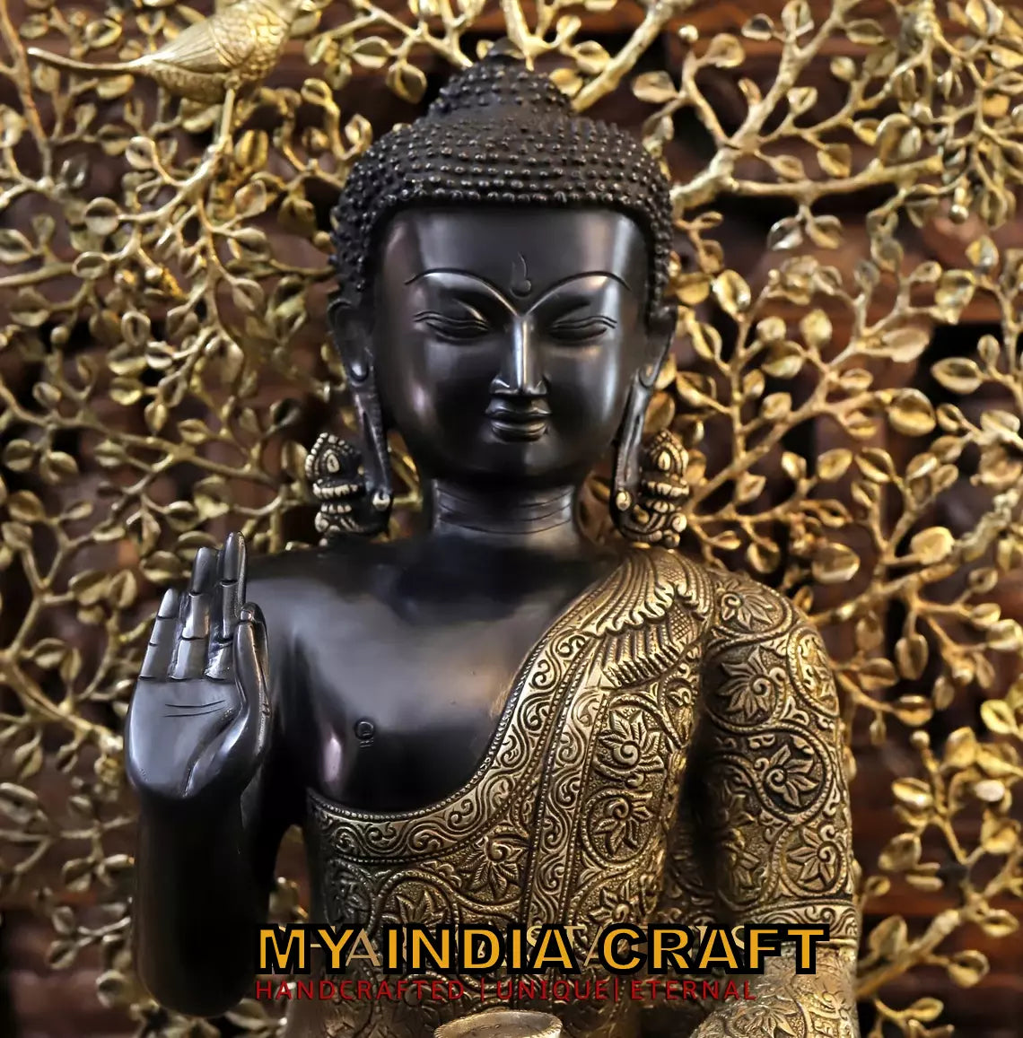 30" Buddha statue under tree