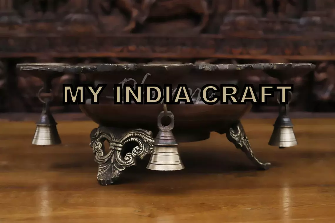 4.5" Urli with bells and diya