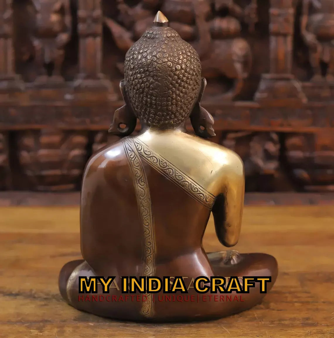 13" Buddha statue brass