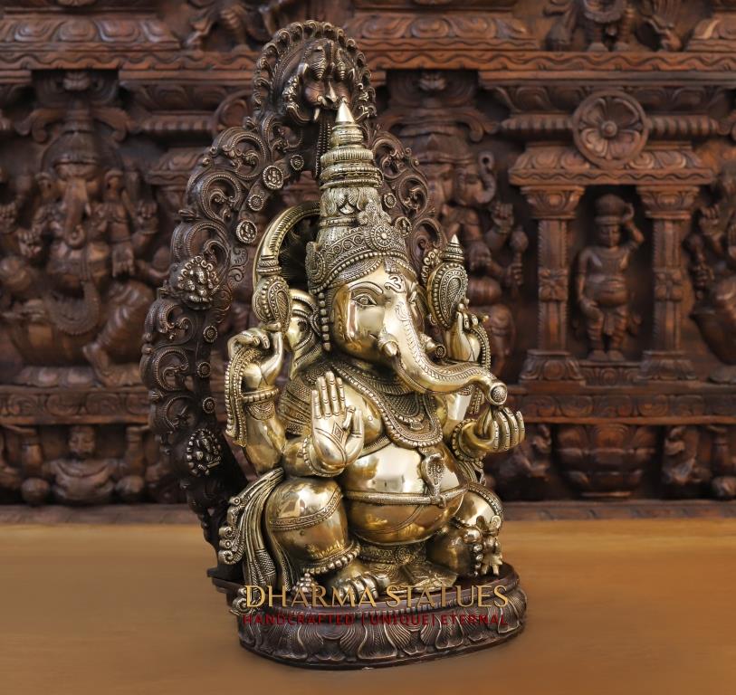 23.5" Brass Ganpati