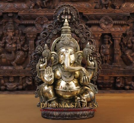 23.5" Brass Ganpati