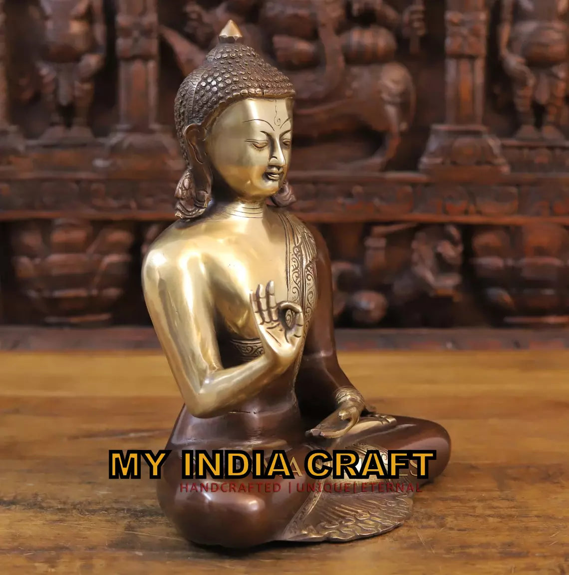 13" Buddha statue brass