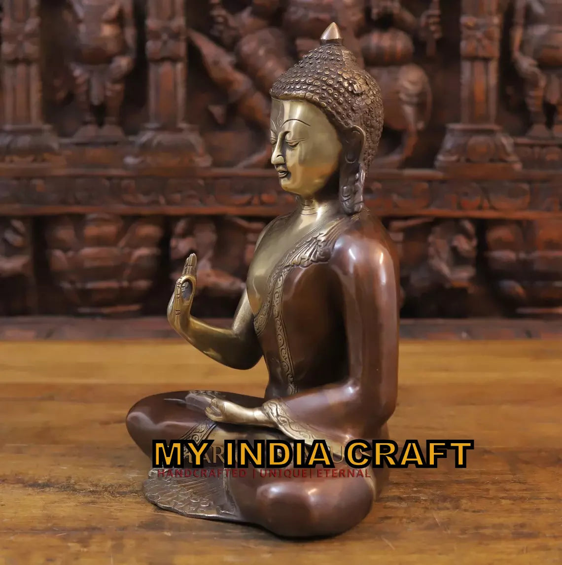 13" Buddha statue brass