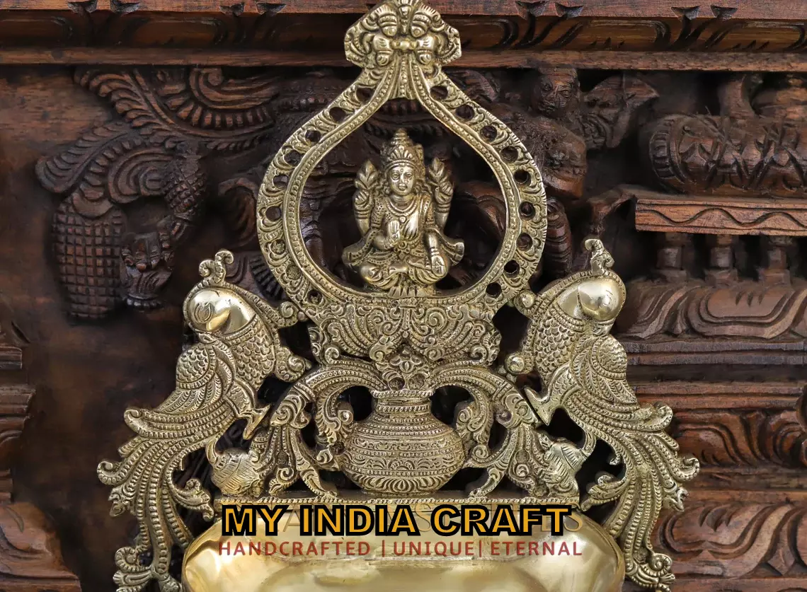 15" Brass Lakshmi Hanging diya (set of 2)