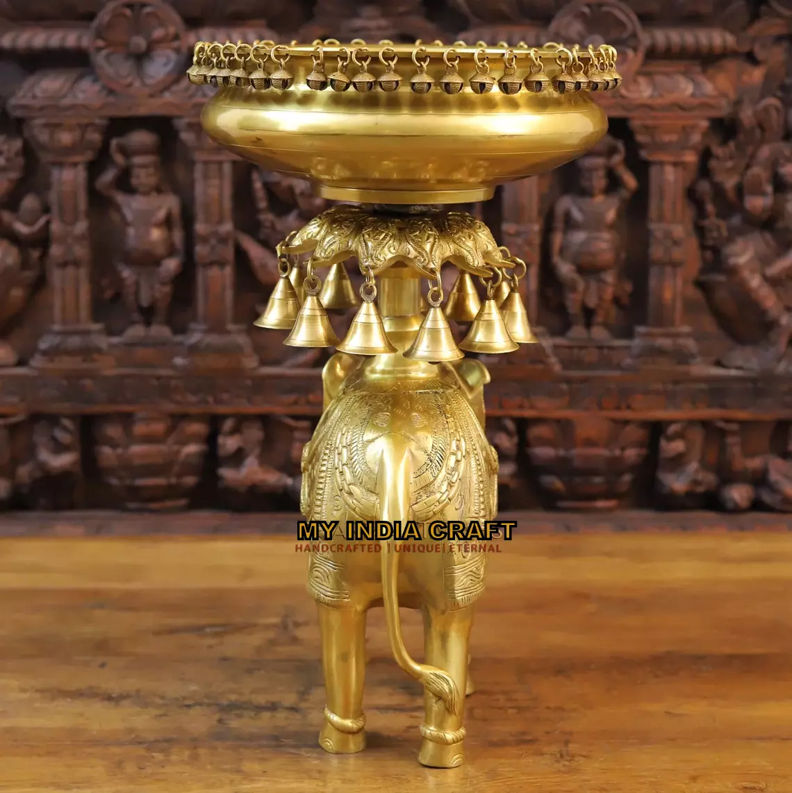 20.5" Urli with Elephant stand (SET OF 2)