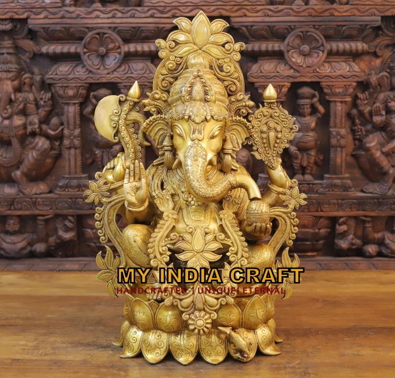 23.5" Brass Ganesh statue