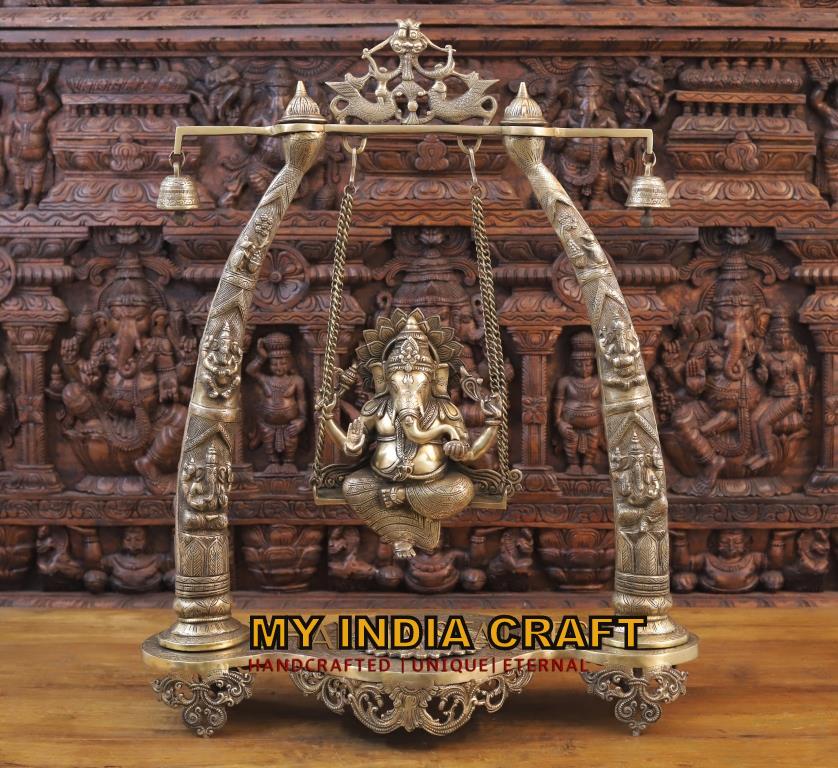 35" Ganpati swing statue