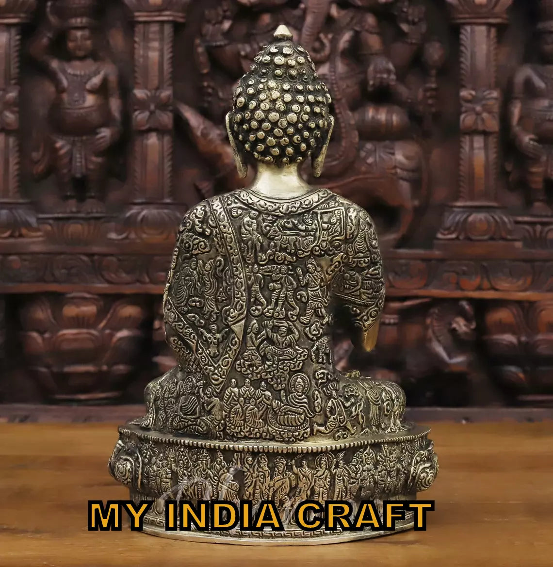 12.5" buddha statue brass