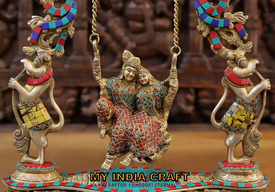 18" Radha Krishna On Swing