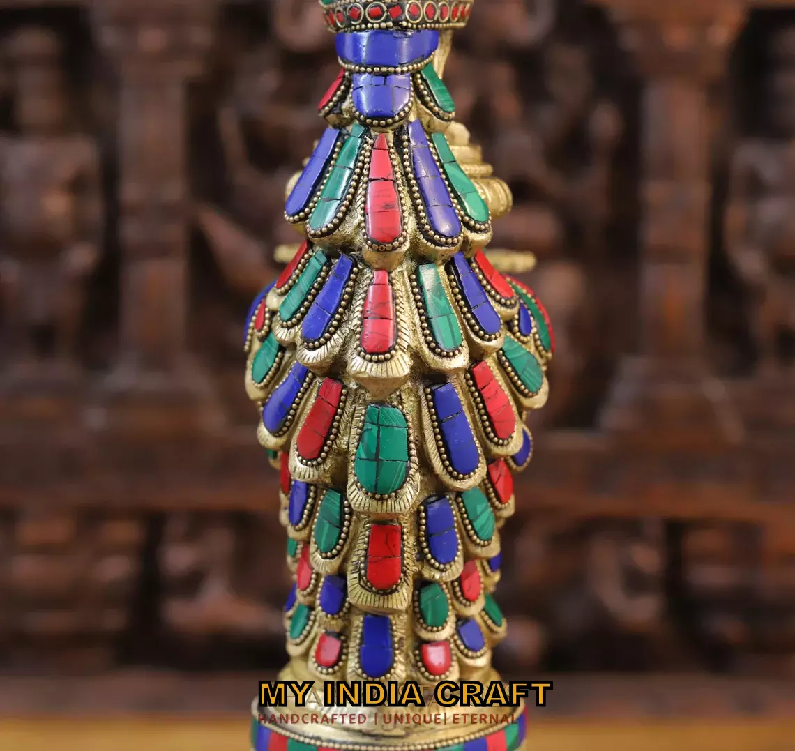 20" Peacock diya stand