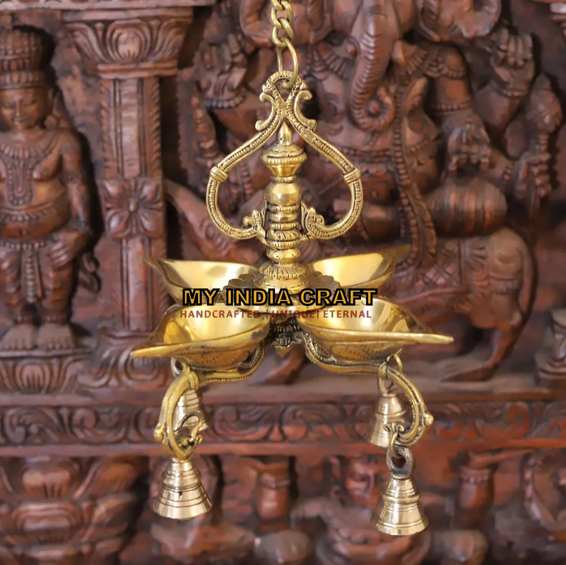 29" Hanging Brass Diya