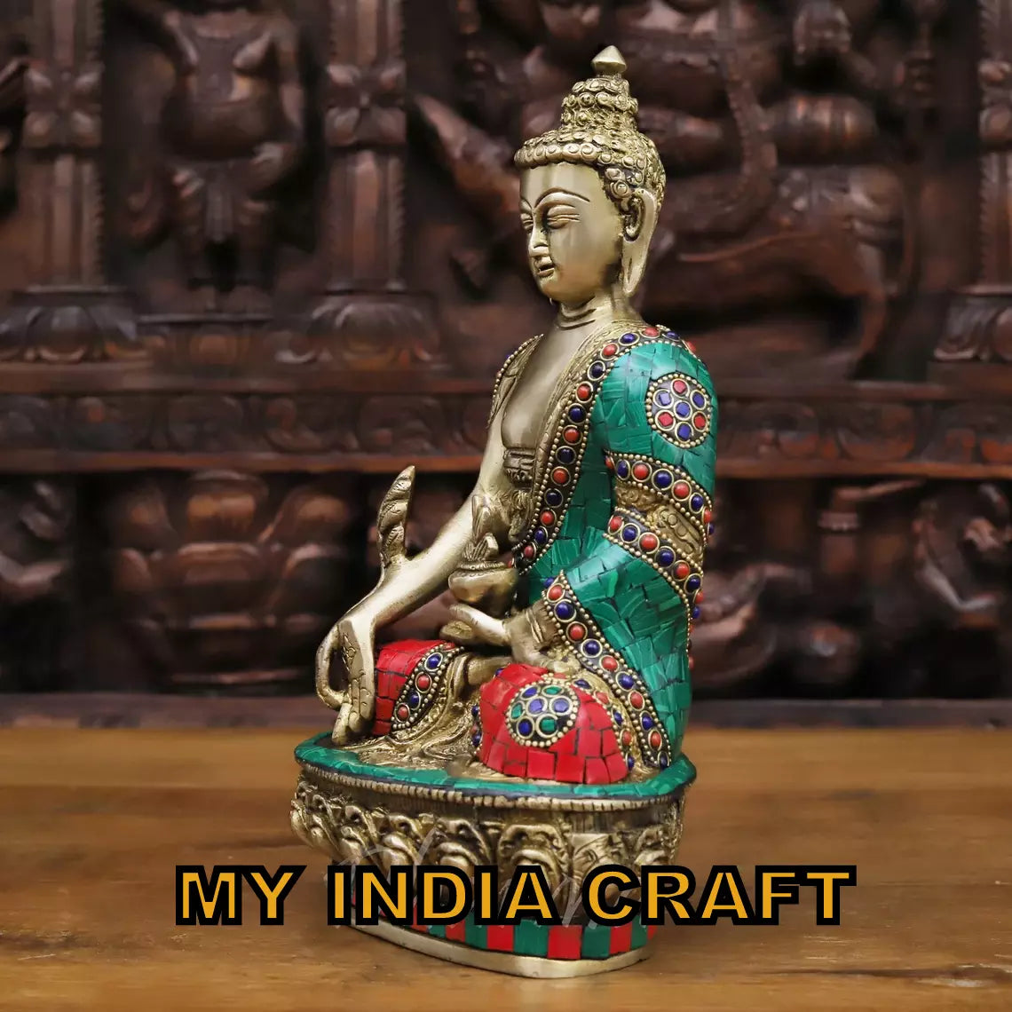 10" Buddha Statue brass