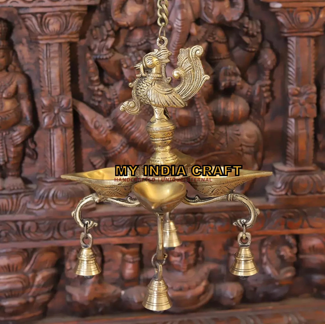 29" Hanging Brass Diya