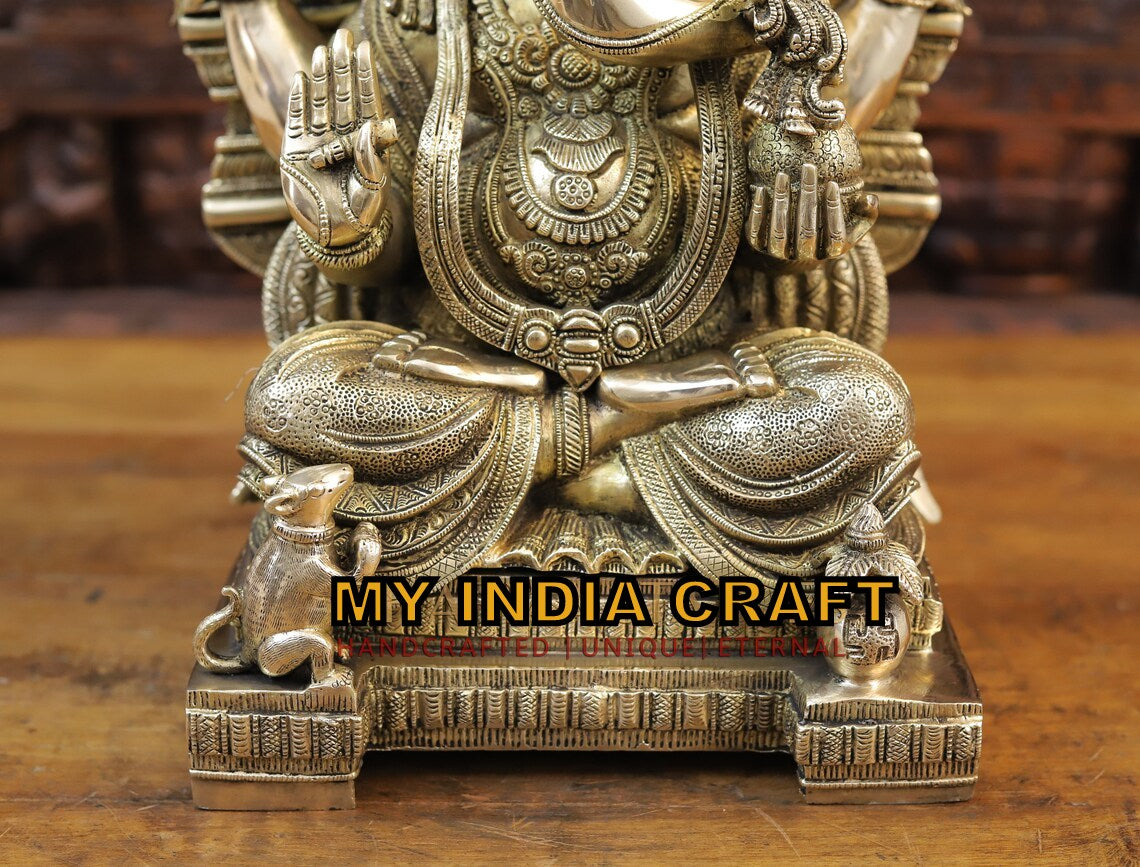 21" Big Ganpati statue in brass