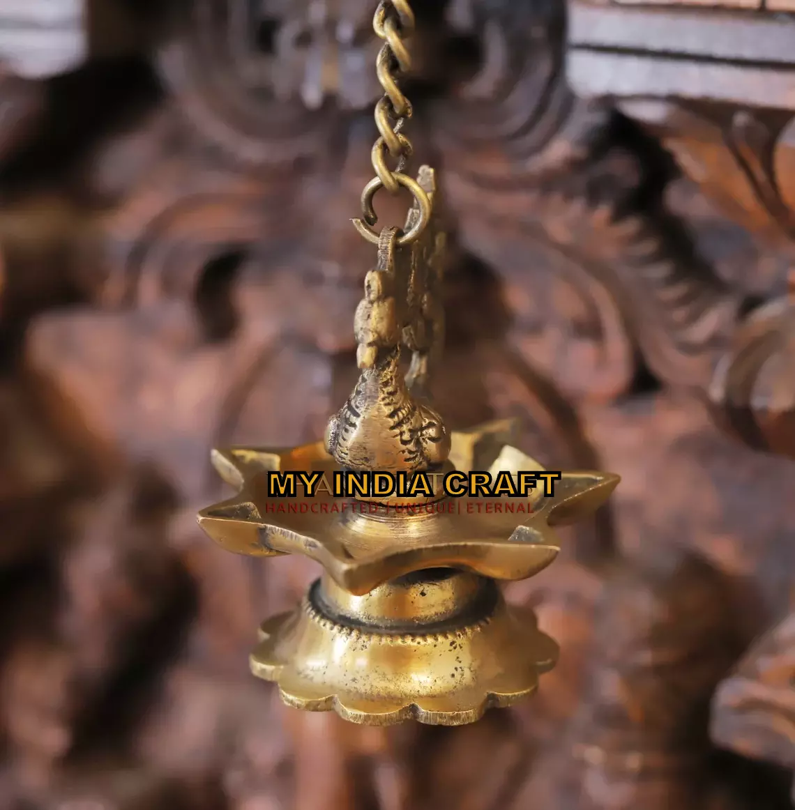 16" Peacock hanging diya (SET OF 2)