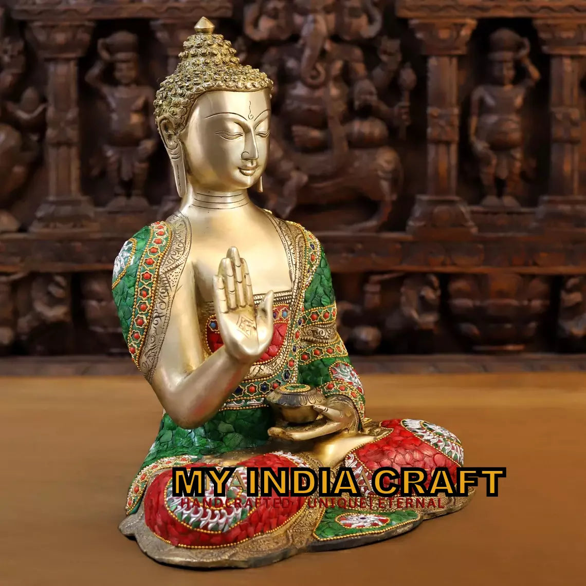 16" Buddha Statue brass