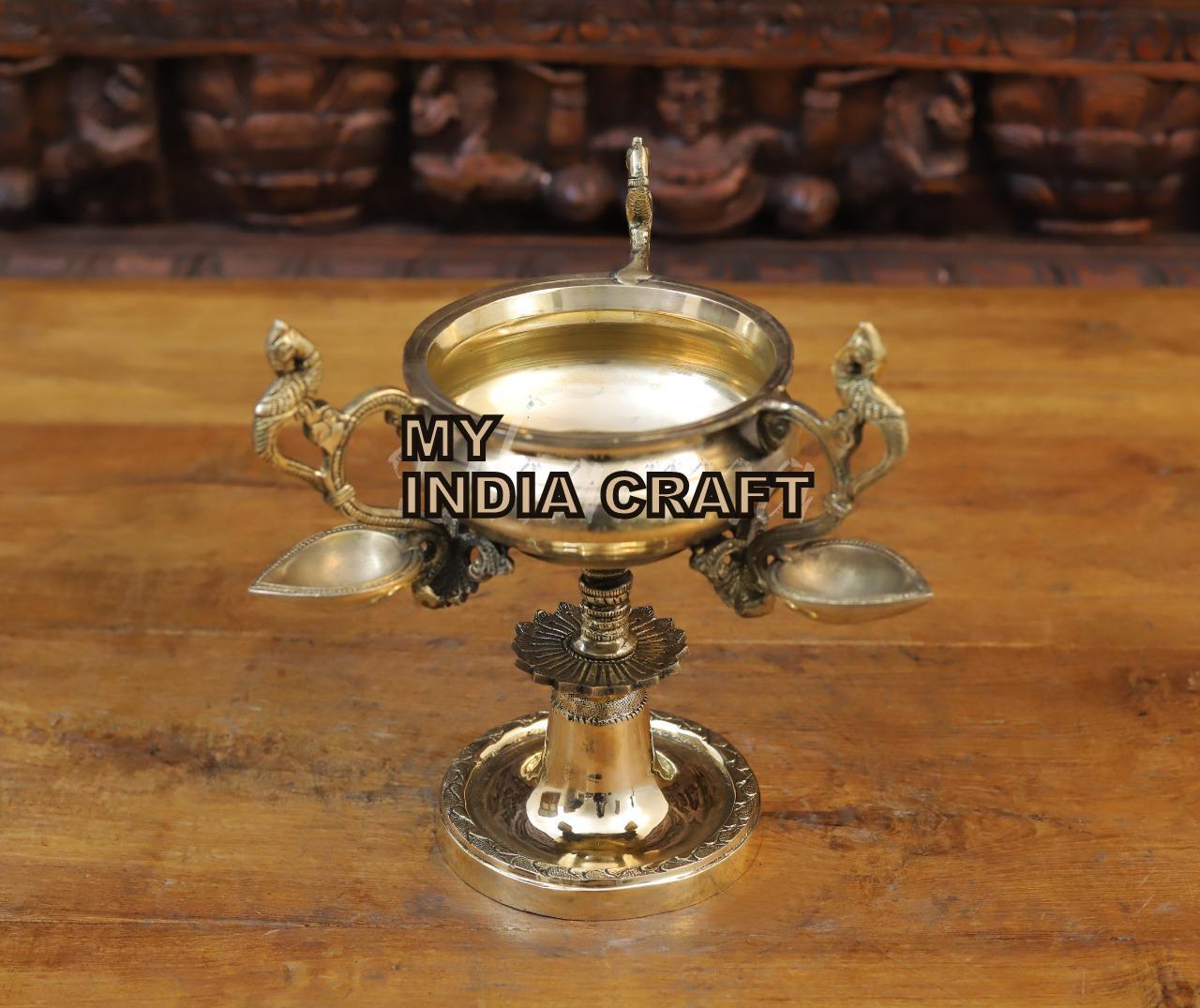 9.5" Urli with diya and parrot