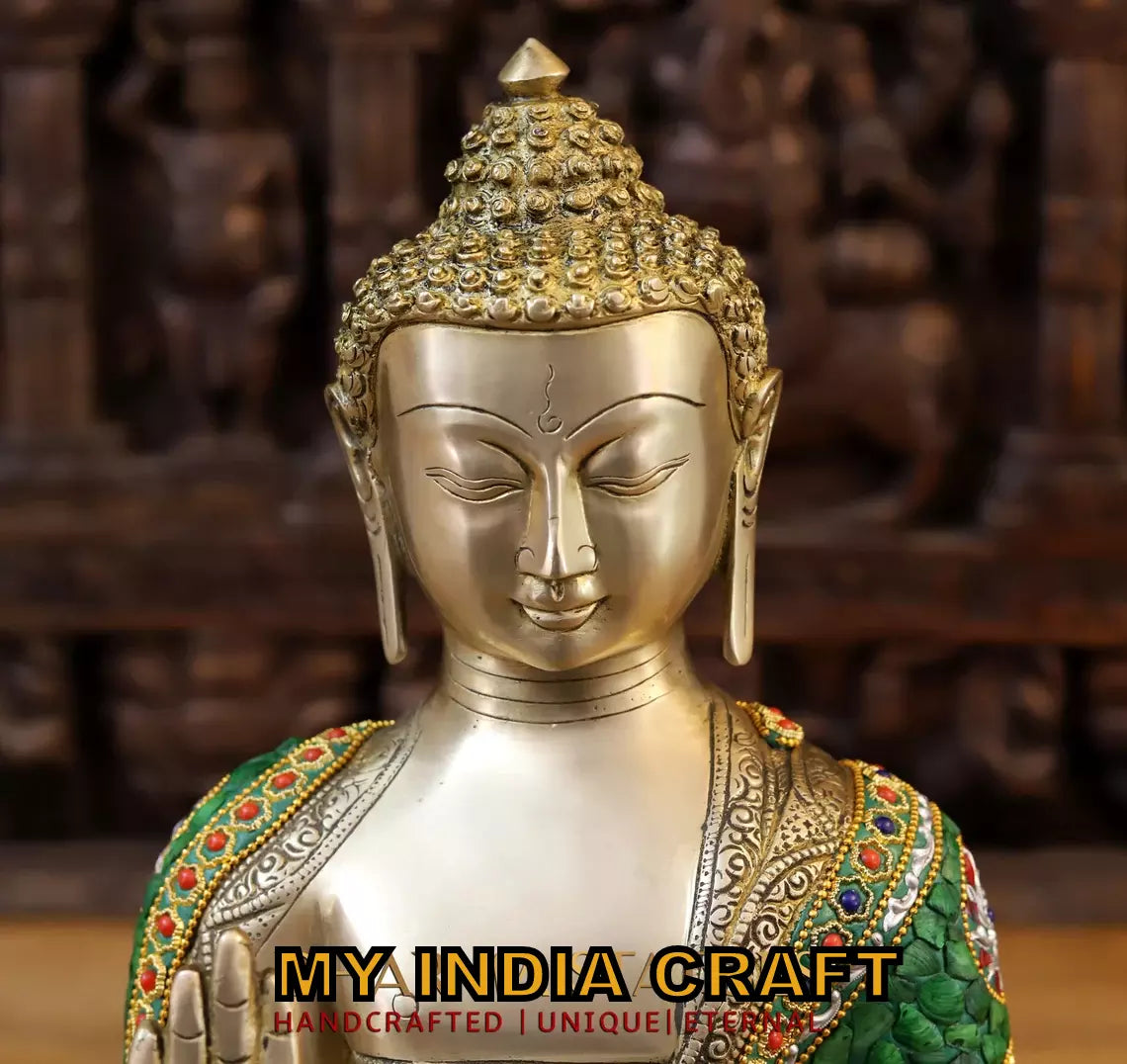 16" Buddha Statue brass