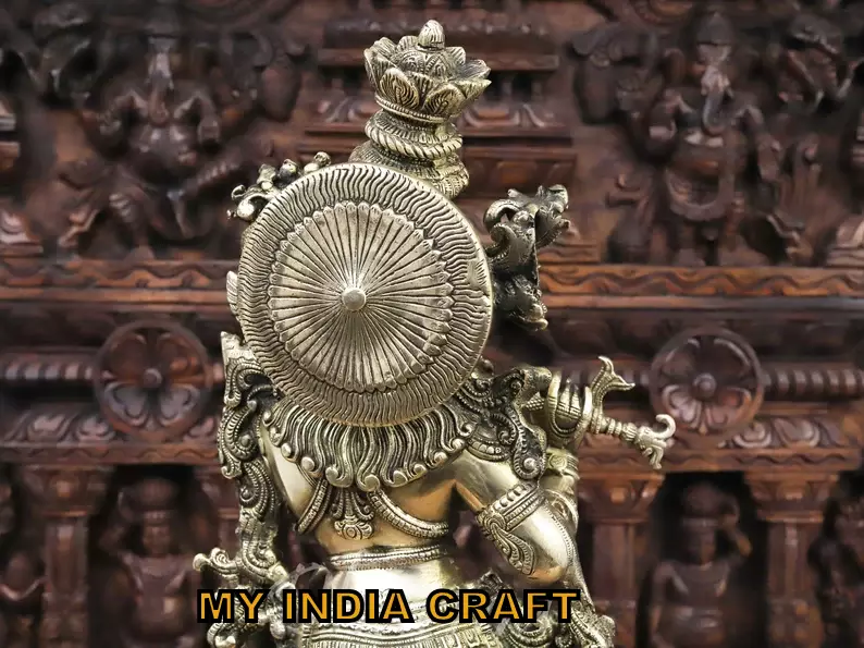 29.5" Krishna Idol Brass Intricate Design