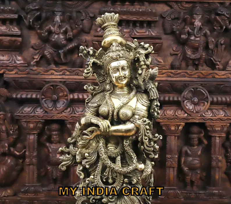 29" Radha Idol Brass