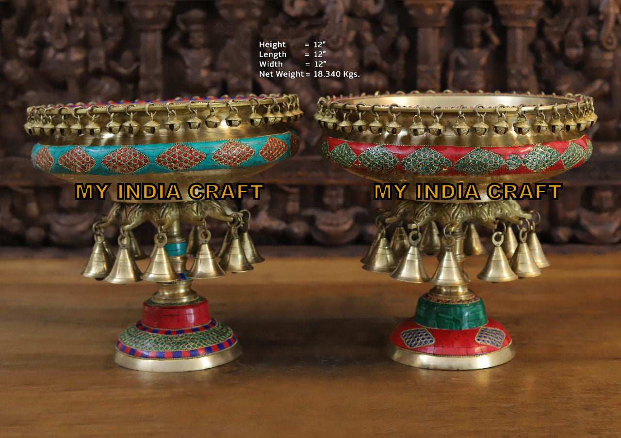 12" Urli pair inlay work (SET OF 2)