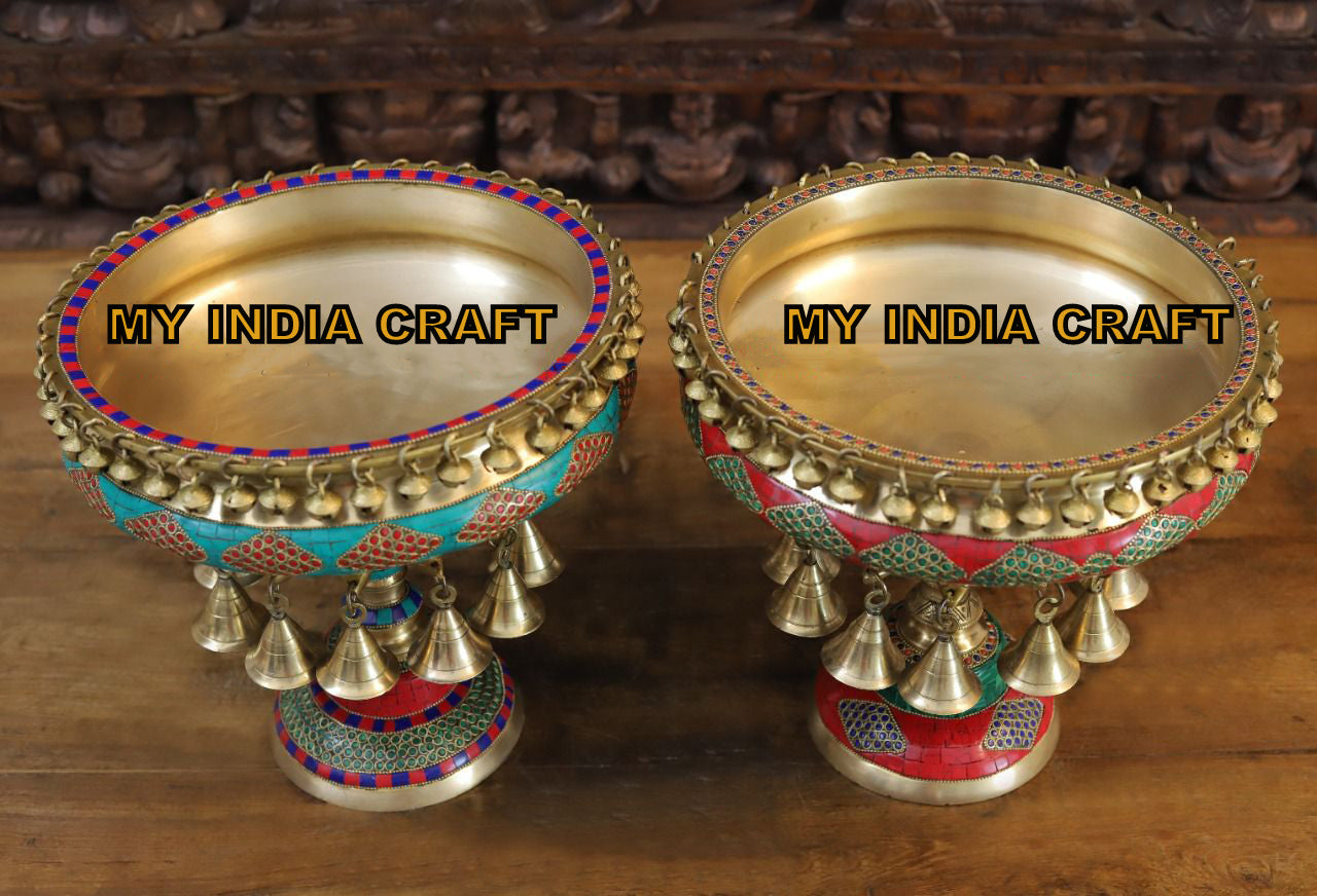 12" Urli pair inlay work (SET OF 2)