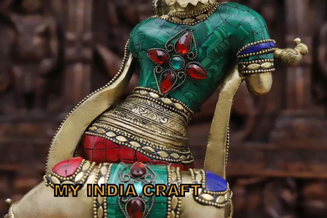 14" Krishna With Cow idol