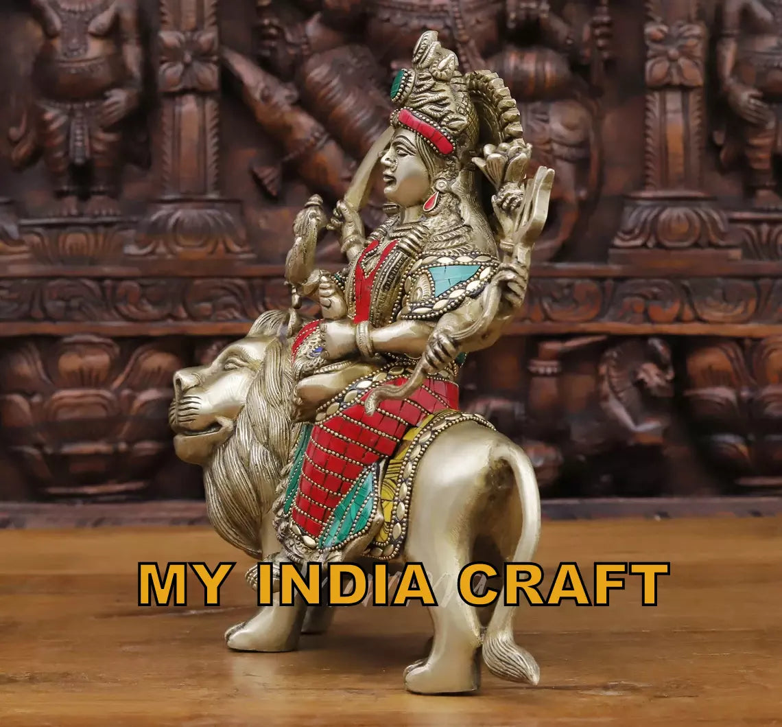 Ambe maa statue in red