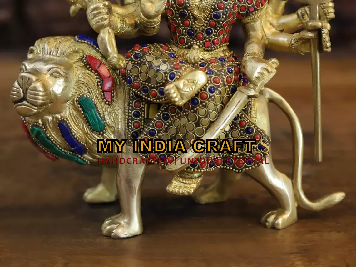 Ambe maa statue on lion