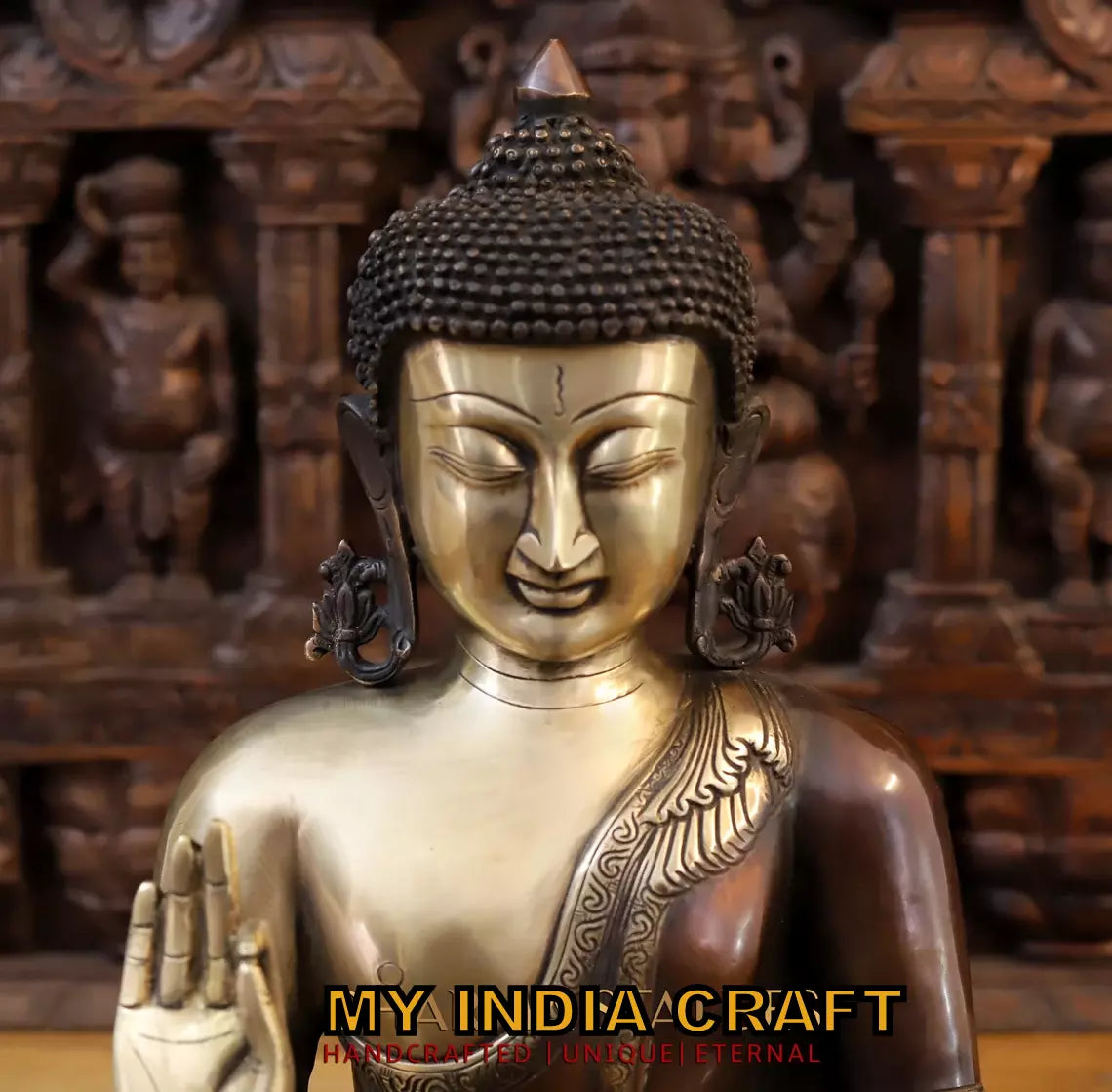 19" Buddha antique statue