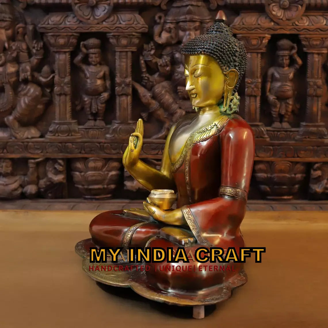 19" Buddha antique statue