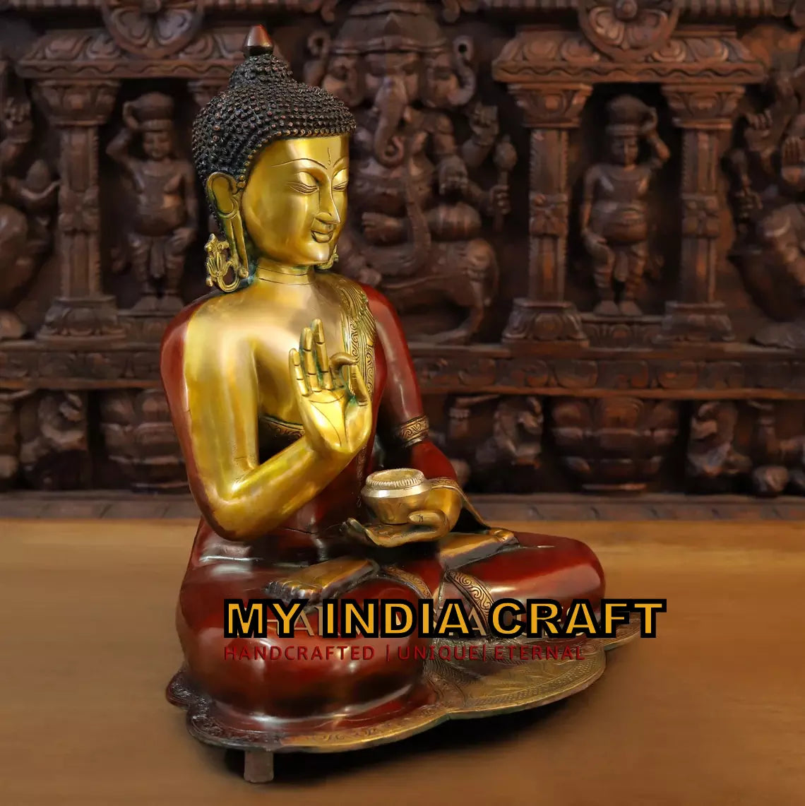 19" Buddha antique statue