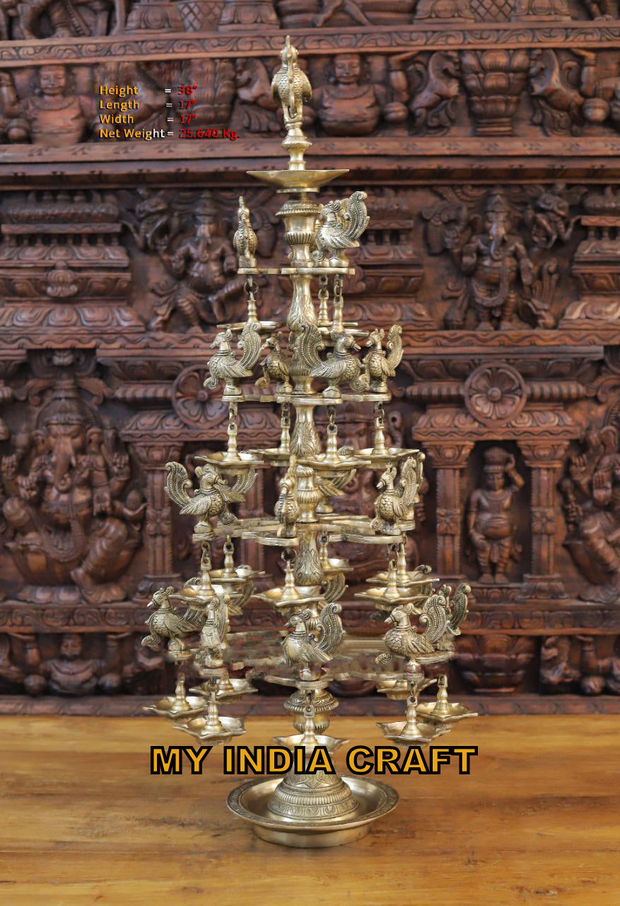 38" 108 Diya stand in brass