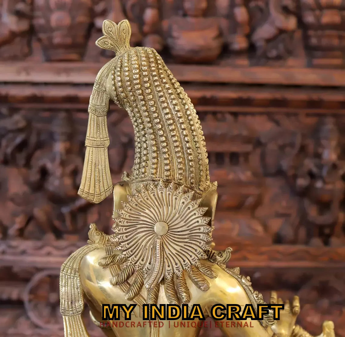 35.5" Brass Krishna Idol