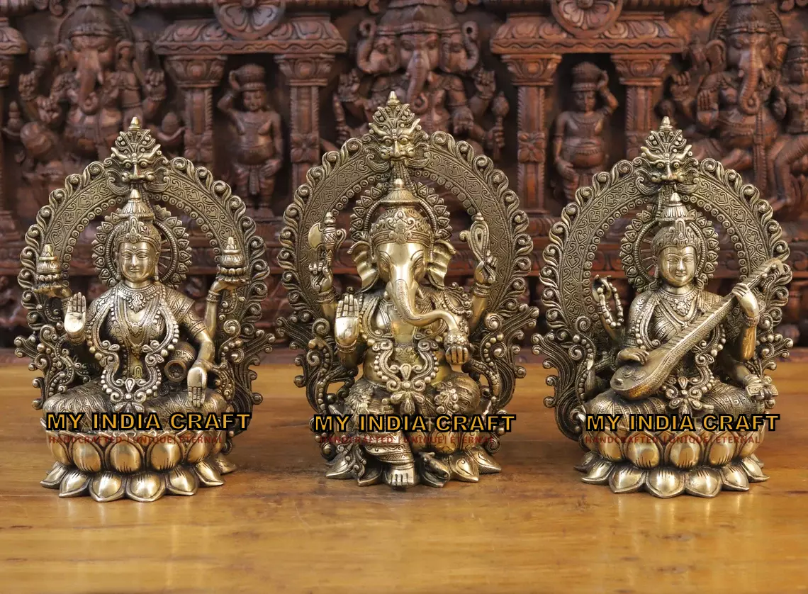 16.5" Ganesh Lakshmi Saraswati