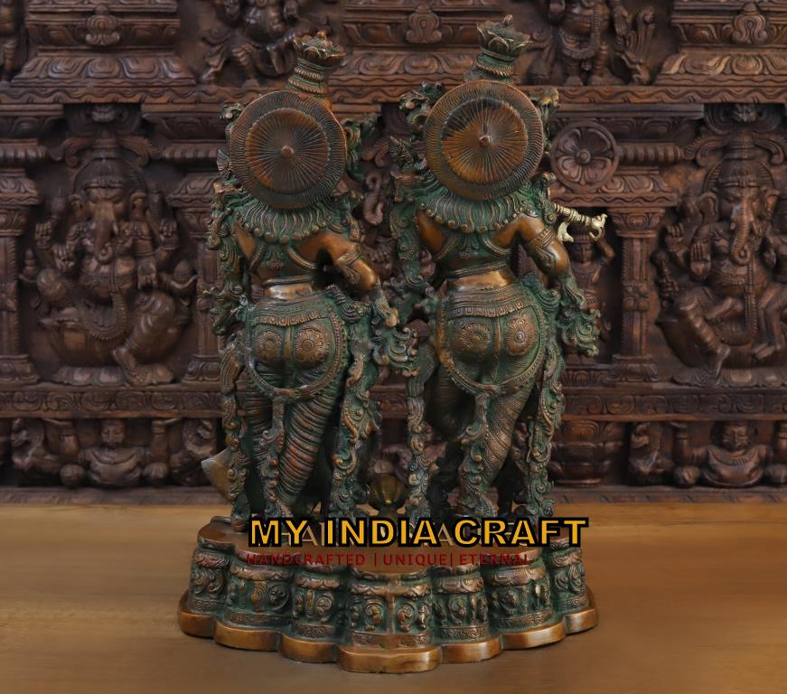 27" Radha Krishna In brass