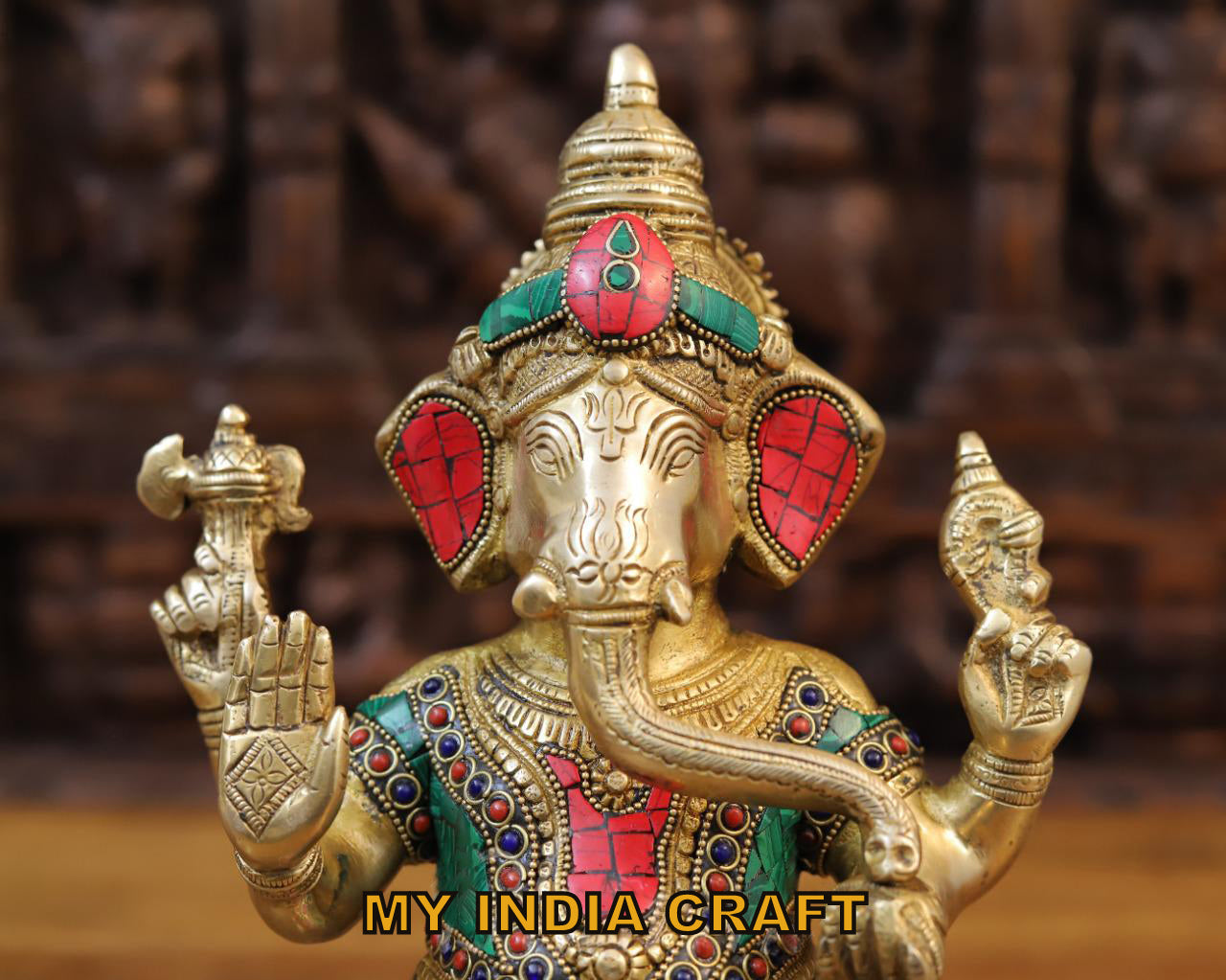 13" Ganpati statue with straight posture