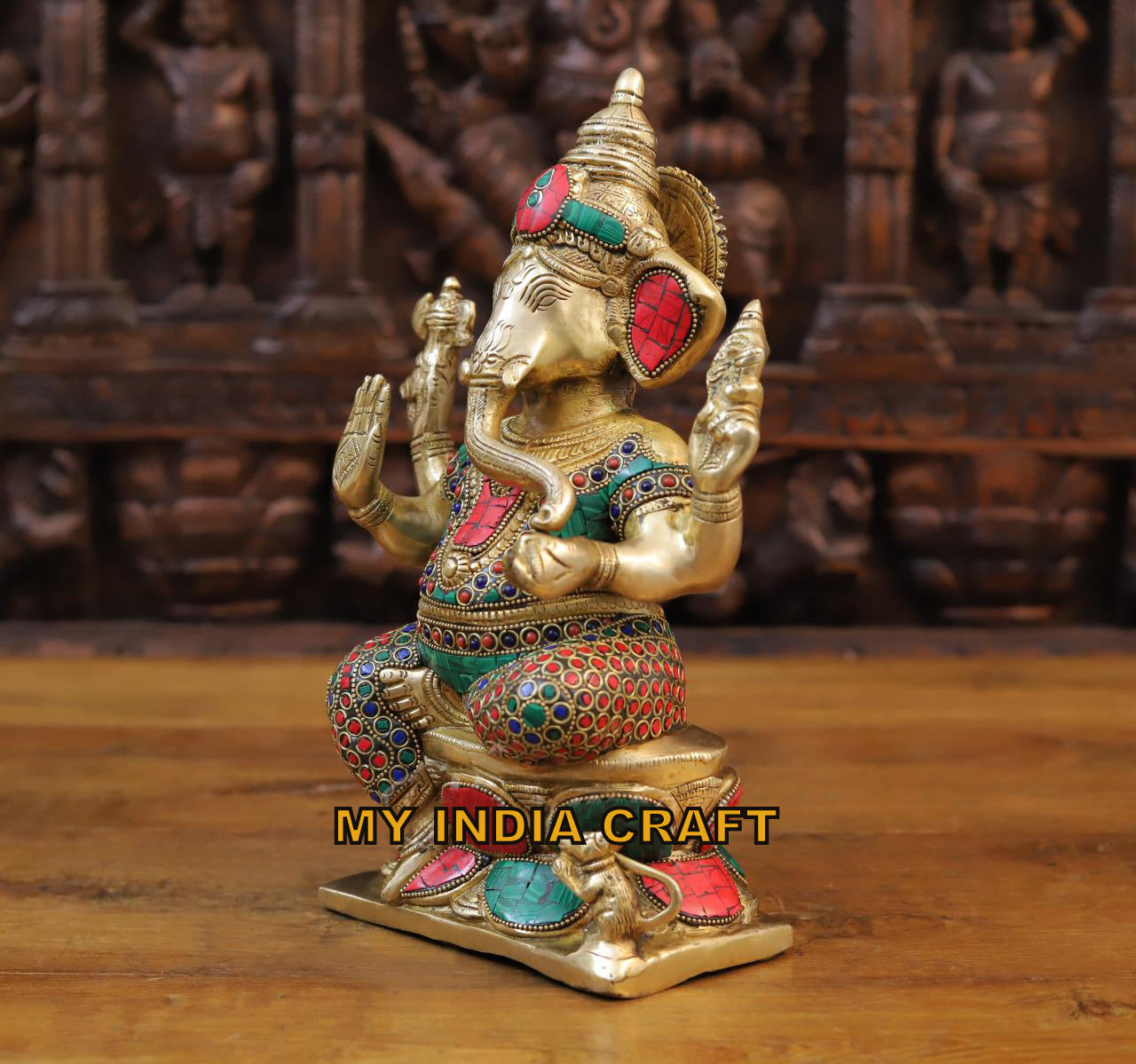 13" Ganpati statue with straight posture