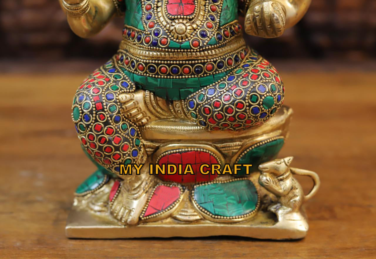 13" Ganpati statue with straight posture