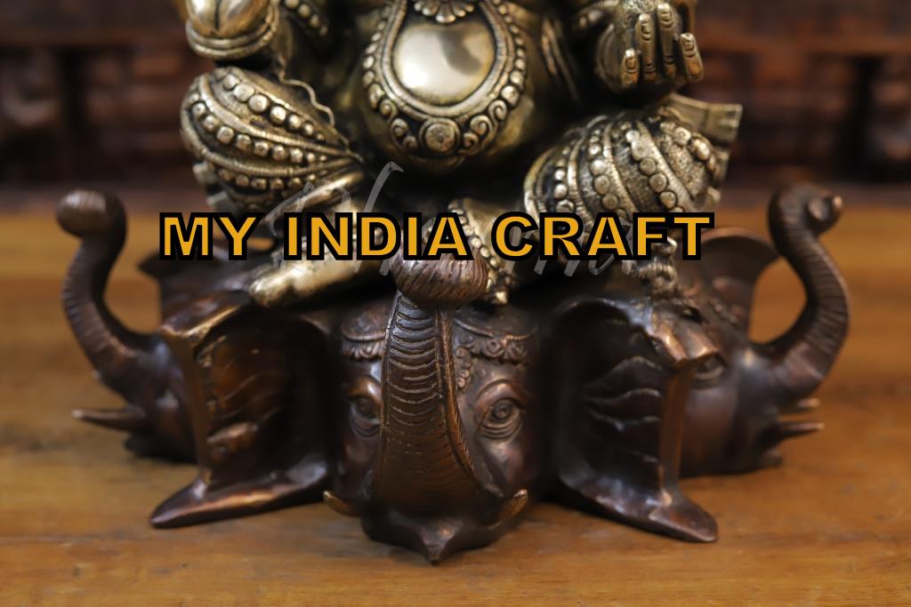 16.5" Ganesh statue on elephant