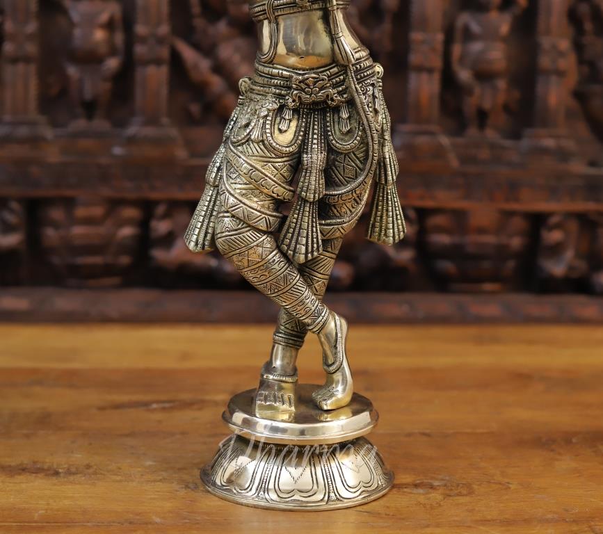 23" Krishna statue in brass