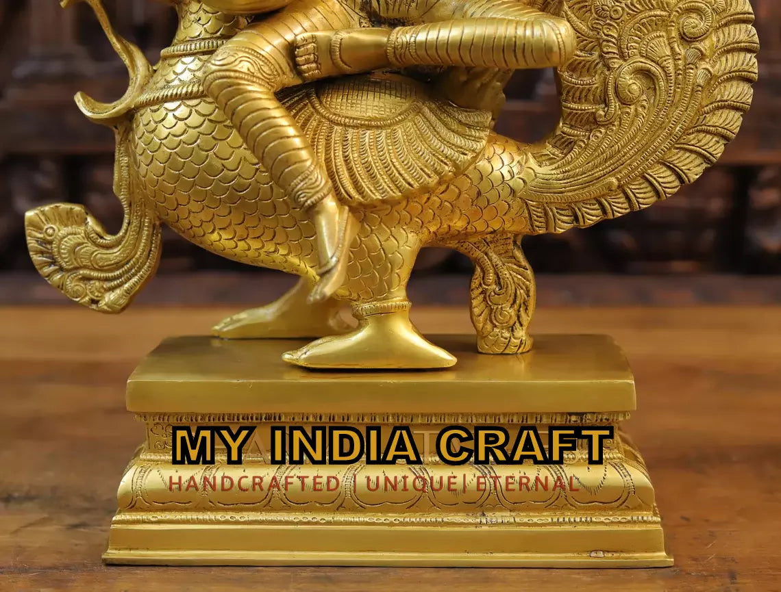 19.5" Saraswati on peacock