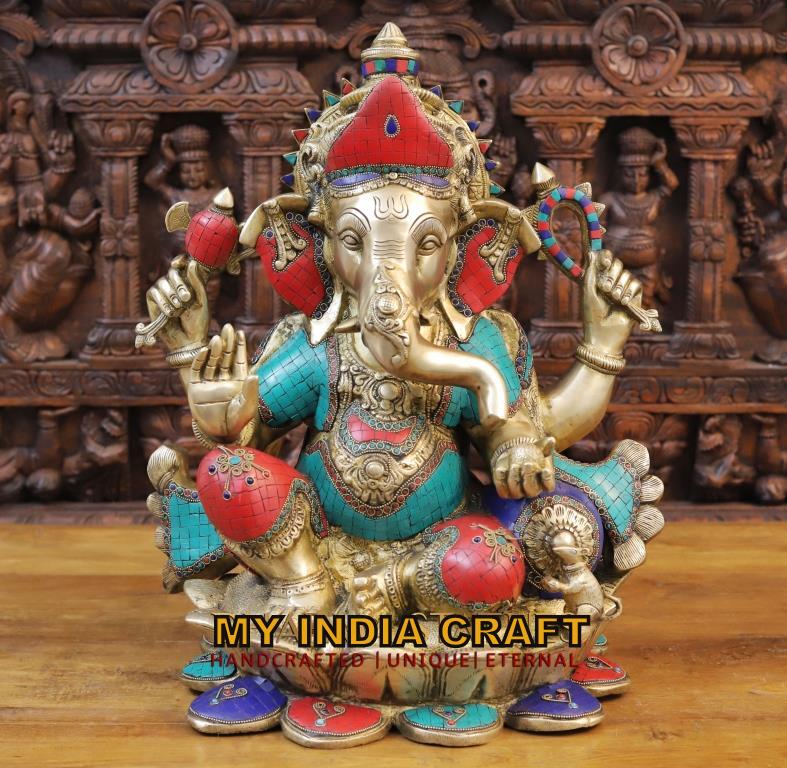 21" Ganpati Idol on lotus