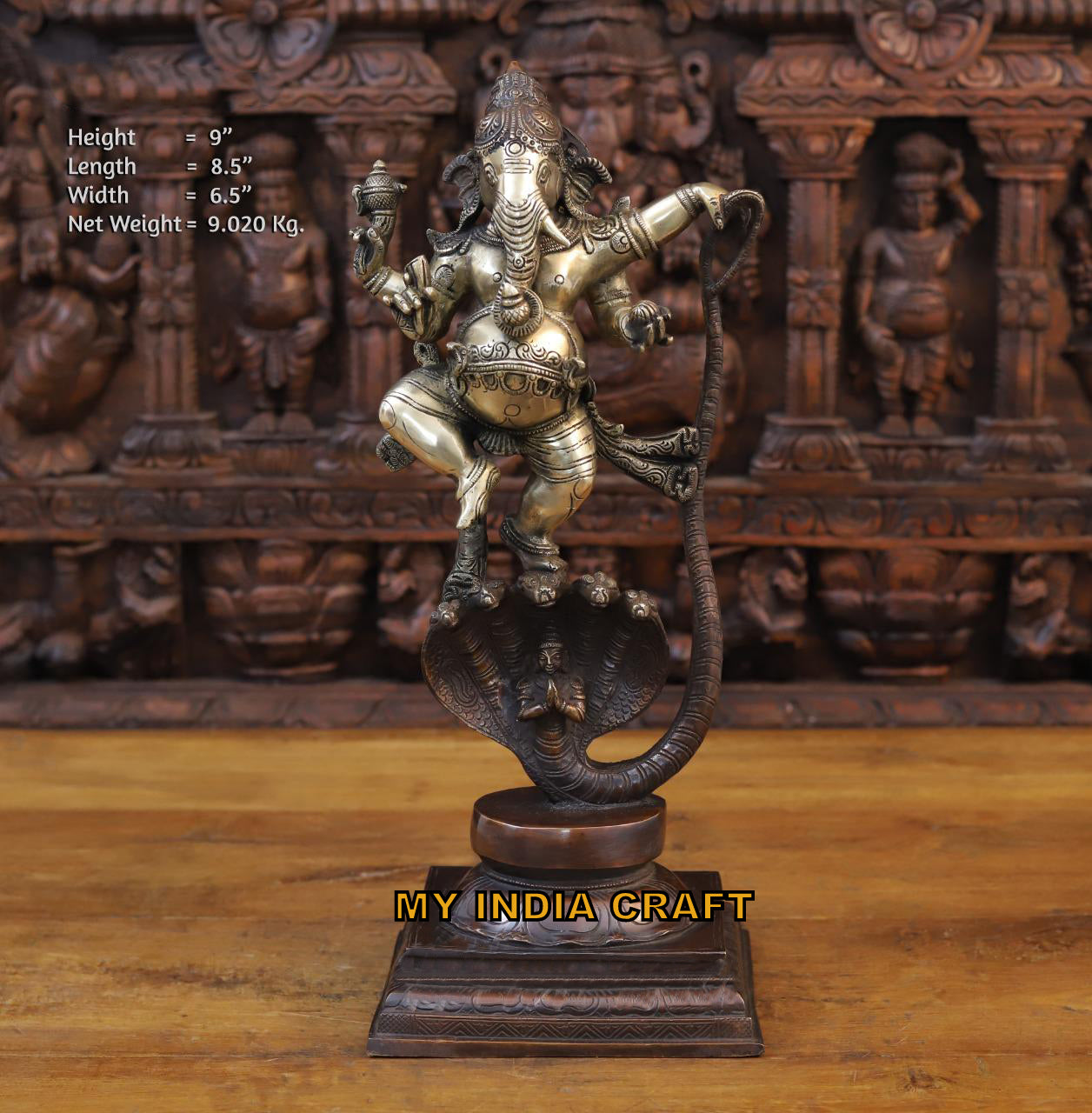 9" Standing Ganesh statue