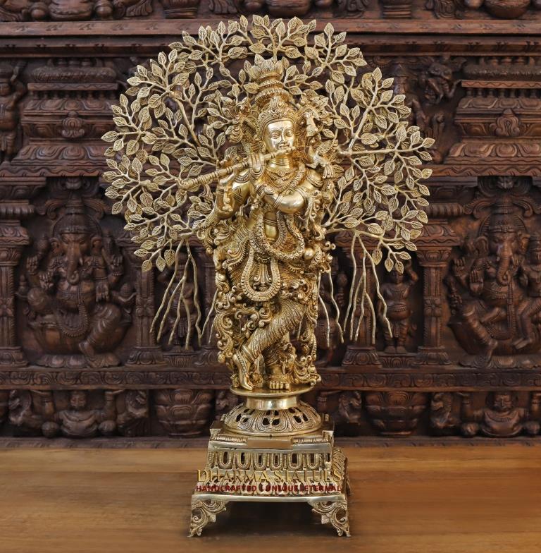 35" Krishna under tree