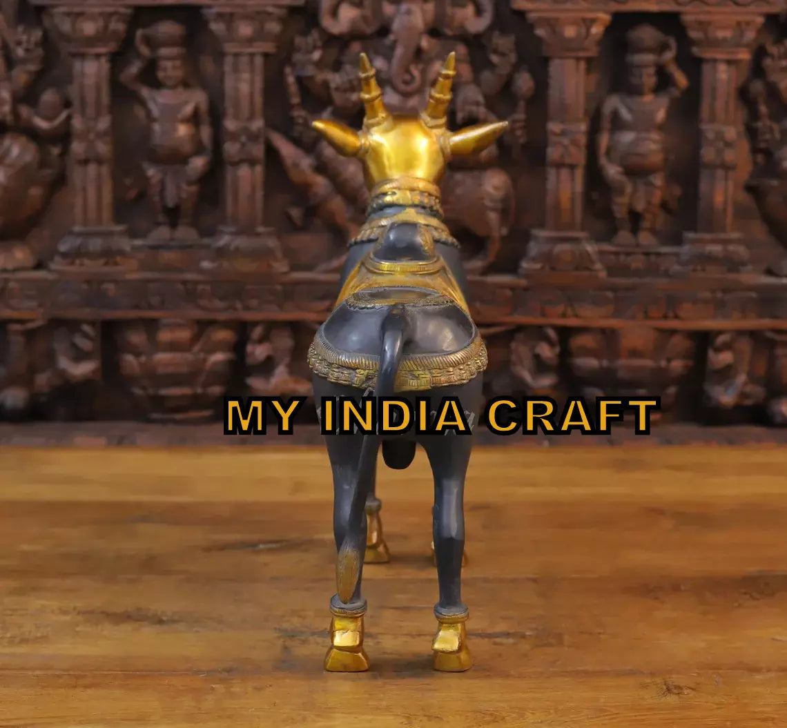 16.5" cow statue black