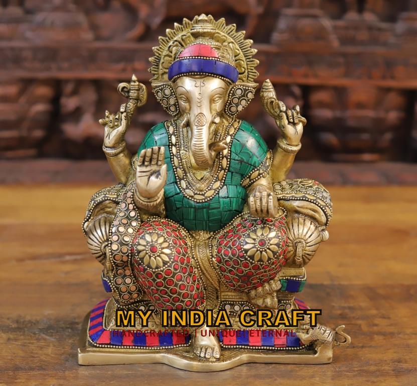 9.5" Ganesh idol sitting posture